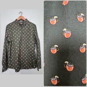 Duluth Trading Co Untucked Moscow Mule Long Sleeve Button Shirt‎ Slim Fit Medium